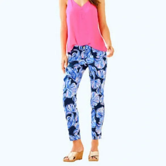 LILLY PULITZER NWT Seashell Pants Size 0 Pretty Feminine Dainty Summer - Picture 1 of 6